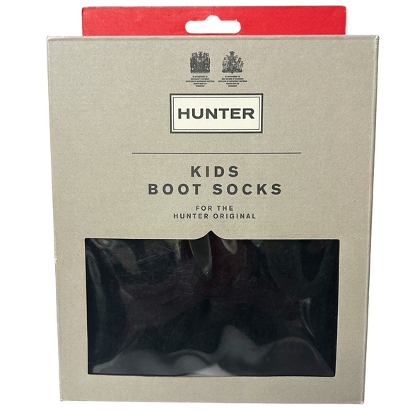 Hunter Tall Boot Socks 6 Stitch Cable Black Big Kids Sz L 1-3 Rain Boot Liner - Picture 6 of 9